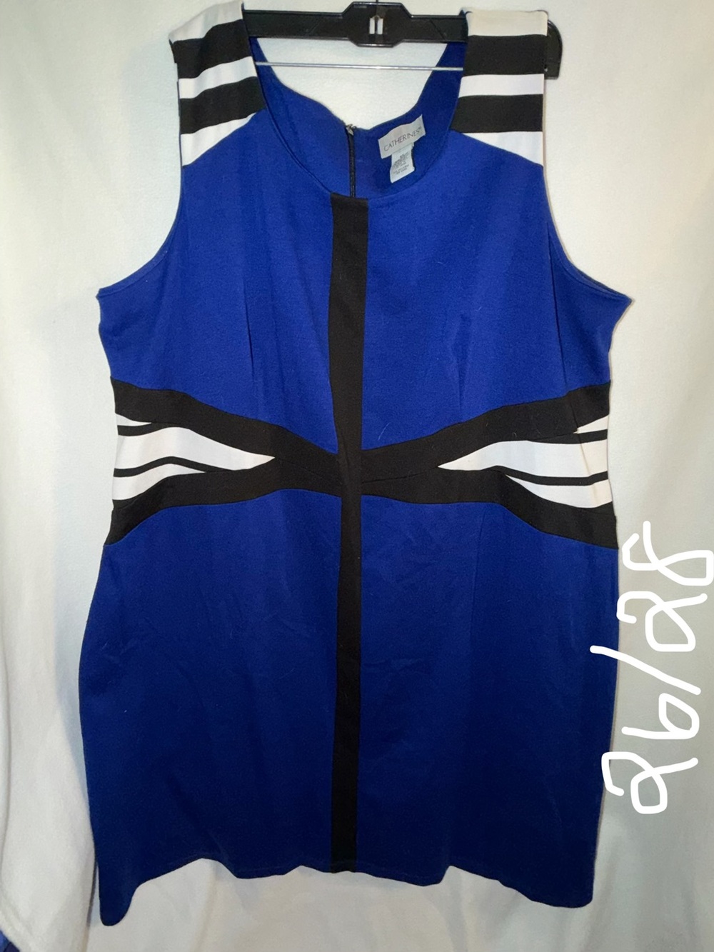 Sleeveless Blue Colorblock Shift Dress